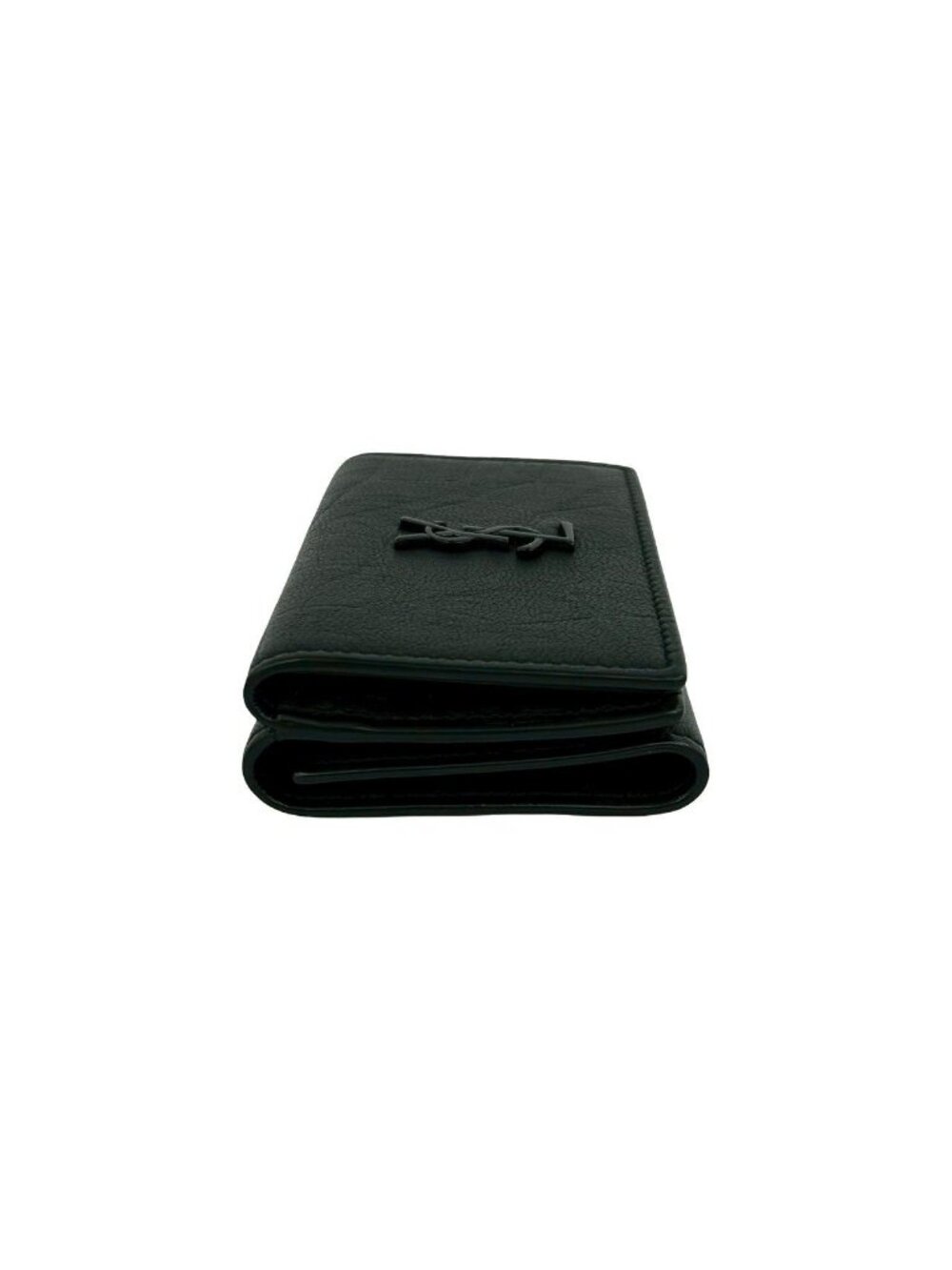 Saint Laurent Box Paris YSL Logo Leather Trifold Wallet Mini Black - Picture 5 of 10